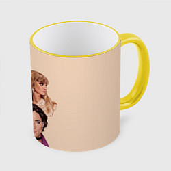Кружка 3D Манескин арт, цвет: 3D-желтый кант