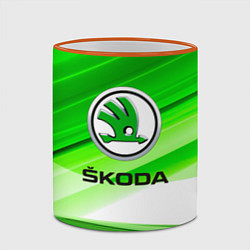 Кружка 3D Skoda texture, цвет: 3D-оранжевый кант — фото 2