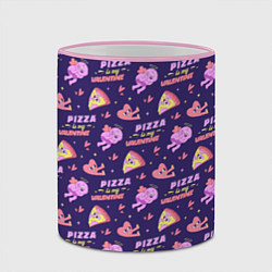 Кружка 3D Pizza Is My Valentine!, цвет: 3D-розовый кант — фото 2