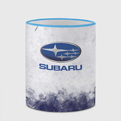 Кружка 3D Subaru Трещина, цвет: 3D-небесно-голубой кант — фото 2