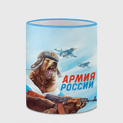 Кружка 3D Медведь Армия России, цвет: 3D-небесно-голубой кант — фото 2