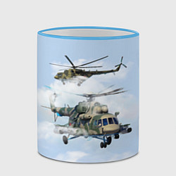 Кружка 3D Ми-8 Вертолёт, цвет: 3D-небесно-голубой кант — фото 2