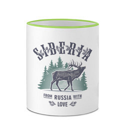 Кружка 3D SIBERIA из России с Любовью, цвет: 3D-светло-зеленый кант — фото 2