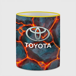 Кружка 3D Toyota Вулкан из плит, цвет: 3D-желтый кант — фото 2
