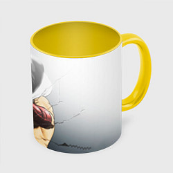 Кружка 3D One Punch Man - Сайтама, цвет: 3D-белый + желтый
