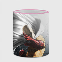 Кружка 3D One Punch Man - Сайтама, цвет: 3D-розовый кант — фото 2