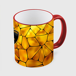 Кружка 3D Lamborghini Gold плиты, цвет: 3D-красный кант