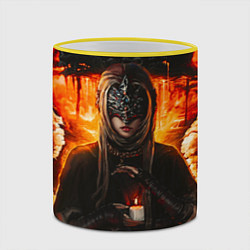 Кружка 3D FIRE KEEPER Dark SOULS III Дарк соулс, цвет: 3D-желтый кант — фото 2