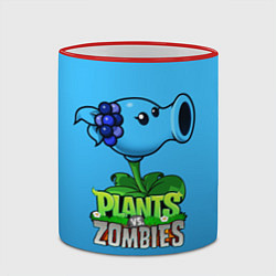 Кружка 3D Plants vs Zombies - Морозный Горох, цвет: 3D-красный кант — фото 2