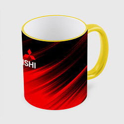 Кружка 3D Mitsubishi - Red Sport, цвет: 3D-желтый кант