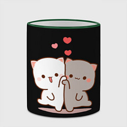 Кружка 3D Кошачья любовь навсегда Kitty love forever, цвет: 3D-зеленый кант — фото 2