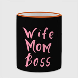 Кружка 3D Wife Mom Boss, цвет: 3D-оранжевый кант — фото 2
