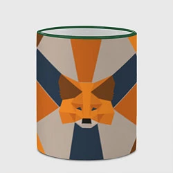 Кружка 3D Metamask Крипто лиса, цвет: 3D-зеленый кант — фото 2