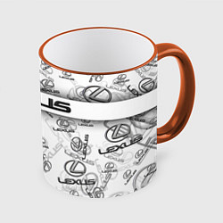 Кружка 3D LEXUS BIG EMBLEMA PATTERN, цвет: 3D-оранжевый кант