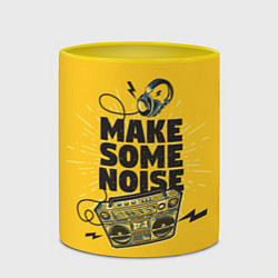 Кружка 3D Make Some Noise музыка, цвет: 3D-белый + желтый — фото 2