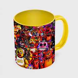 Кружка 3D Fnaf UCN, цвет: 3D-белый + желтый