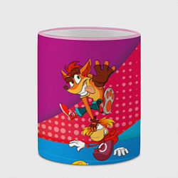 Кружка 3D Rayman Legends abstract, цвет: 3D-розовый кант — фото 2