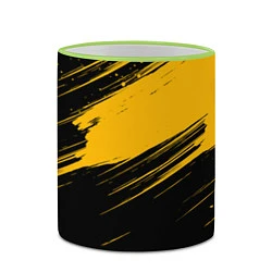 Кружка 3D Black and yellow grunge, цвет: 3D-светло-зеленый кант — фото 2