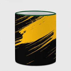 Кружка 3D Black and yellow grunge, цвет: 3D-зеленый кант — фото 2
