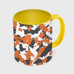 Кружка 3D Orange Camo, цвет: 3D-белый + желтый