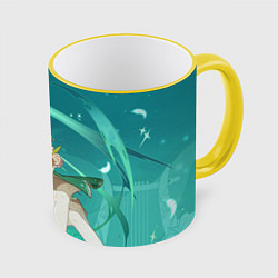 Кружка 3D Venti Genshin Impact, цвет: 3D-желтый кант