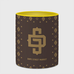 Кружка 3D Узор Monogramm Dope Street Market, цвет: 3D-белый + желтый — фото 2