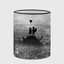 Кружка 3D Бэнкси Дети Любовь Banksy, цвет: 3D-черный кант — фото 2