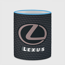 Кружка 3D LEXUS Lexus - Карбон, цвет: 3D-небесно-голубой кант — фото 2