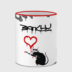 Кружка 3D БЭНКСИ - КРЫСА И СЕРДЕЧКО Брызги, цвет: 3D-красный кант — фото 2