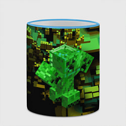 Кружка 3D Minecraft Creeper Mob, цвет: 3D-небесно-голубой кант — фото 2