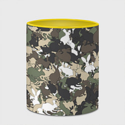 Кружка 3D Камуфляж с кроликами, цвет: 3D-белый + желтый — фото 2