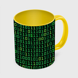 Кружка 3D Двоичный Код Binary Code, цвет: 3D-белый + желтый