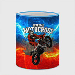 Кружка 3D Extreme Motocross, цвет: 3D-небесно-голубой кант — фото 2