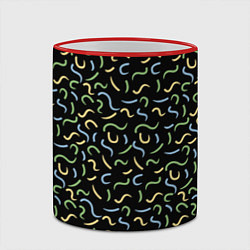 Кружка 3D Радужные полоски На черном Фоне, цвет: 3D-красный кант — фото 2