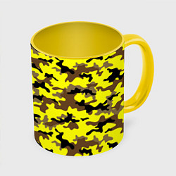 Кружка 3D Камуфляж Жёлто-Коричневый, цвет: 3D-белый + желтый