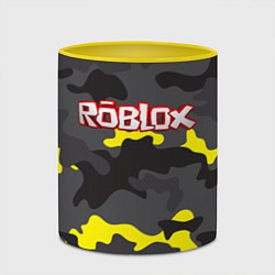 Кружка 3D Roblox Камуфляж Жёлто-Серый, цвет: 3D-белый + желтый — фото 2