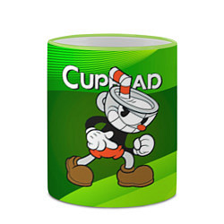 Кружка 3D Хитрая чашечка cuphead, цвет: 3D-светло-зеленый кант — фото 2