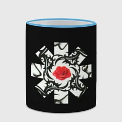 Кружка 3D RHCP Logo Red Rose, цвет: 3D-небесно-голубой кант — фото 2