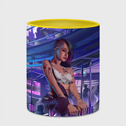 Кружка 3D Jydy Джуди Cyberpunk2077, цвет: 3D-белый + желтый — фото 2