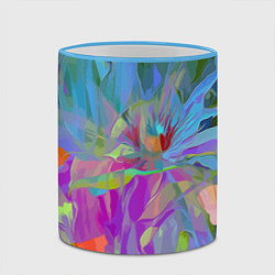 Кружка 3D Abstract color pattern Summer 2022, цвет: 3D-небесно-голубой кант — фото 2