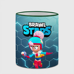 Кружка 3D Джанет BrawlStars JANET, цвет: 3D-зеленый кант — фото 2