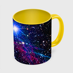 Кружка 3D Открытый космос Star Neon, цвет: 3D-белый + желтый