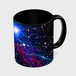Кружка 3D Открытый космос Star Neon, цвет: 3D-белый + черный