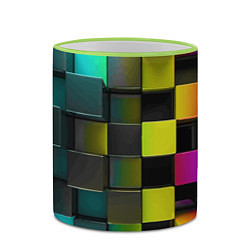 Кружка 3D Colored Geometric 3D pattern, цвет: 3D-светло-зеленый кант — фото 2