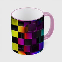 Кружка 3D Colored Geometric 3D pattern, цвет: 3D-розовый кант