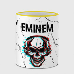 Кружка 3D Eminem ЧЕРЕП Потертости, цвет: 3D-желтый кант — фото 2