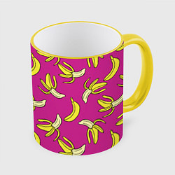 Кружка 3D Banana pattern Summer Color, цвет: 3D-желтый кант