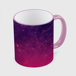Кружка 3D Абстрактные взаимосвязанные линии, цвет: 3D-розовый кант