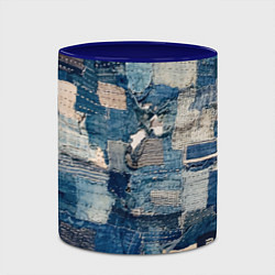 Кружка 3D Patchwork Jeans Осень Зима 2023, цвет: 3D-белый + синий — фото 2