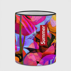 Кружка 3D Красочный летний цветочный паттерн Summer color pa, цвет: 3D-черный кант — фото 2